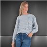 Mujer sweater tejido lana frente bordado flores lentejuelas - FRA