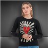 Mujer remera algodon mangas largas estampa CORAZON MANOS PIEDRAS - FRA