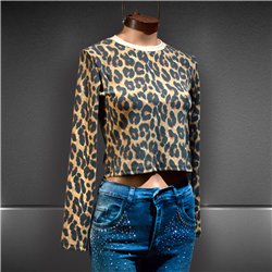 Mujer remera morley mangas largas corta PRINT - PI