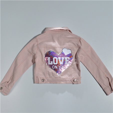 Nena campera gabardina elastizada bordado en espalda varios motivos