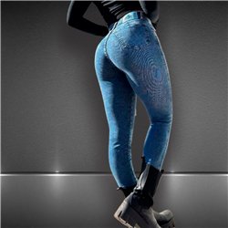 Mujer pantalon jean chupin elastizado frente brillo - LL