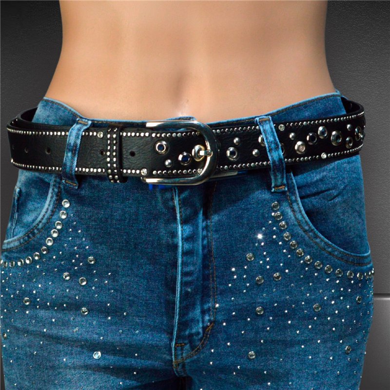 Cinturon ecocuero arandela estrass - GO