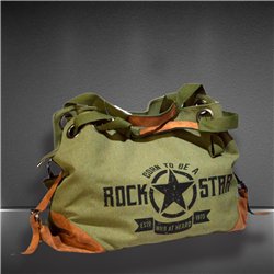 Bolso lona amplio estampa ROCK START - GO