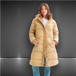 Campera puffer larga capucha - HR