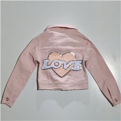 Nena campera gabardina elastizada bordado en espalda varios motivos