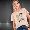 Mujer remera algodon estampa anteojos piedras - FRA