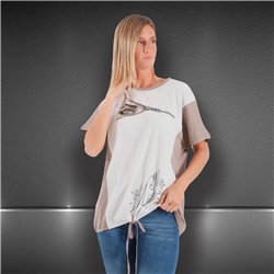 Mujer remeron algodon combinado frente ojo estras - FRA