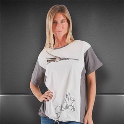 Mujer remeron algodon combinado frente ojo estras - FRA