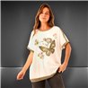 Mujer remeron algodon amplio frente aplique MARIPOSAS - FRA