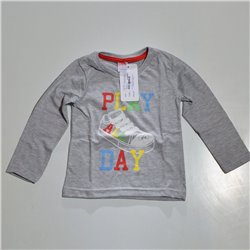 Nene remera algodon mangas largas estampa zapatilla