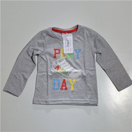 Nene remera algodon mangas largas estampa zapatilla