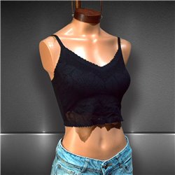 Mujer top lycra relieve hojas taza soft - OG