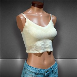 Mujer top lycra relieve hojas taza soft - OG