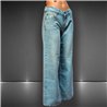 Mujer pantalon jean wide leg frente brillo - bel
