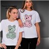 Mujer remera algodon estampa osito brillo linea italiana - IB
