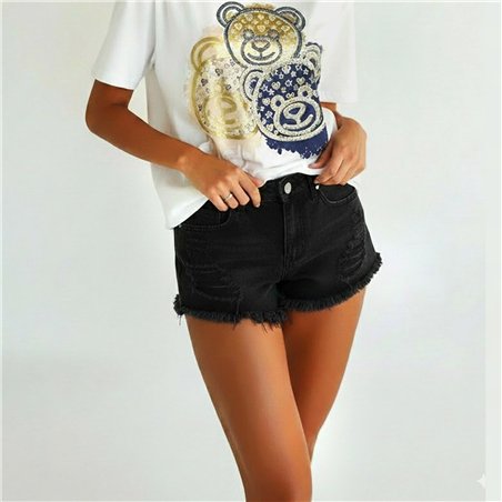 Mujer short jean tiro corto rotura - EM