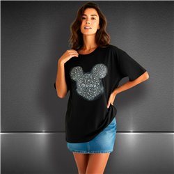 Mujer remeron algodon lycra estampa mickey brillo MUMU - OG