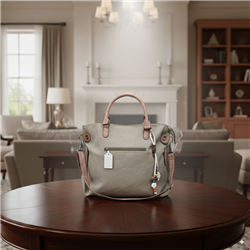 Bolso lona liso con llavero - GO