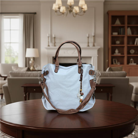 Bolso lona liso con llavero - GO