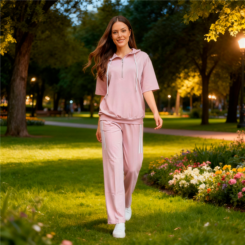 Mujer conjunto jersey algodon pantalon buzo con tiras - FRA