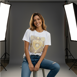 Mujer remera algodon estampa flores linea italiana - IB