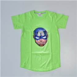 Nene remera aplique lentejuelas HOMBRE ARAÑA o CAPITAN AMERICA