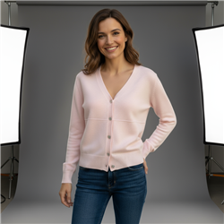 Mujer cardigan tejido hilo botones corazones estrass - FRA