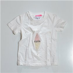 Nena remera algodon lycra estampa bordado perlas HELADO 3018