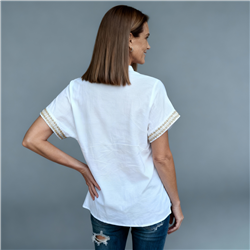 Mujer camisa poplin bordada linea italaina - IB