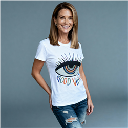 Mujer remera algodon estampa ojo brillo - FRA