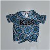 Nena remera fibrana frente nudo brillo KISS