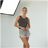 Mujer Musculosa algodon lycra corta frente estrass - FRA