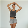 Mujer Musculosa algodon lycra corta frente estrass - FRA