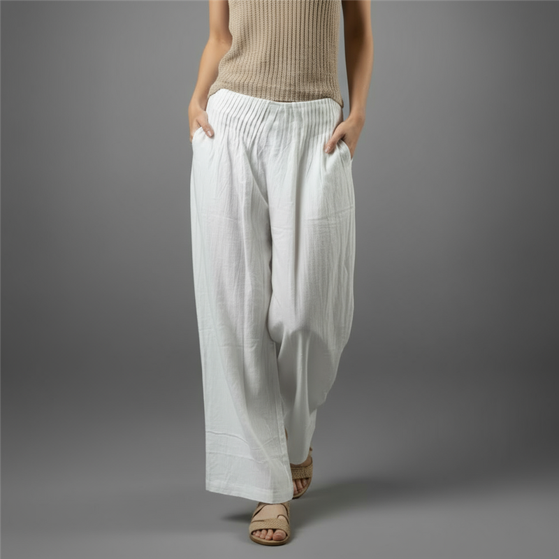 Mujer pantalon bambula pinzado - LO