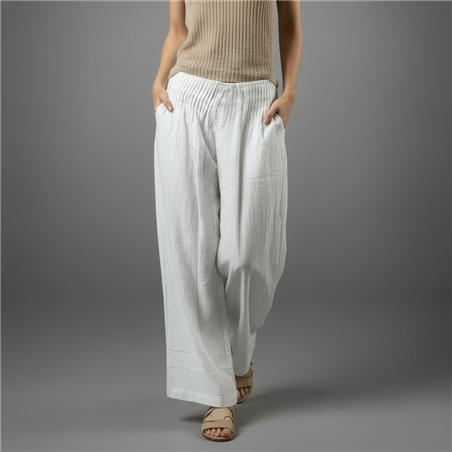 Mujer pantalon bambula pinzado - LO