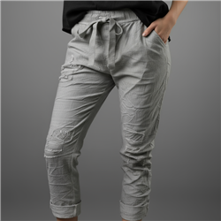 Mujer babucha lino elastizado parches estrella linea italiana - IB