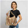 Mujer bolso lona mochila frente bolsillos cinto - GO