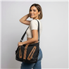 Mujer bolso lona mochila frente bolsillos cinto - GO