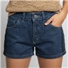 Mujer short jean combinado tiro medio ruedo  - EM
