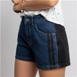 Mujer short jean combinado tiro medio ruedo  - EM