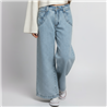 Mujer pantalon jean wide leg bolsillos bordado - EM