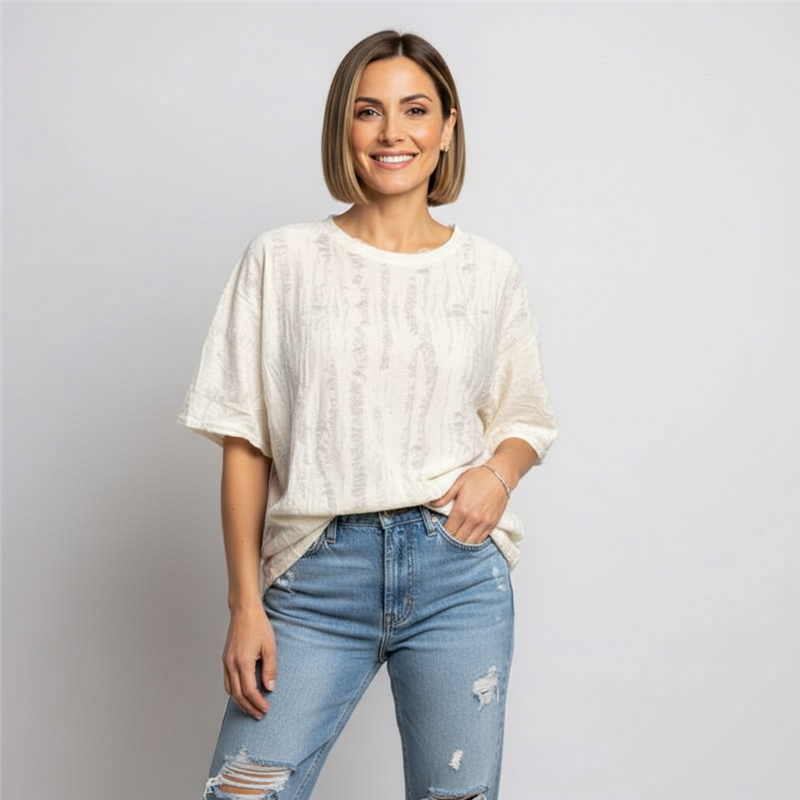 Mujer remera tejido hilo - EM