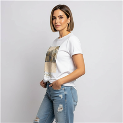 Mujer remera algodon frente brillo KINDNESS - SI