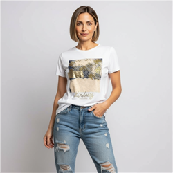 Mujer remera algodon frente brillo KINDNESS - SI
