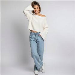 Mujer pantalon jean wide leg bolsillos bordado - EM