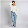 Mujer pantalon jean wide leg bolsillos bordado - EM
