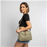 Mujer cartera lona morral frente tachas - GO