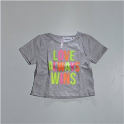 Nena remera algodon estampa colores LOVE ALWAYS WINS 024