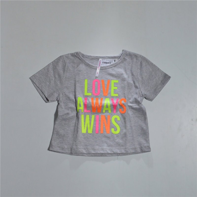 Nena remera algodon estampa colores LOVE ALWAYS WINS 024