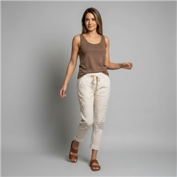 Mujer babucha lino elastizado parches estrella linea italiana - IB